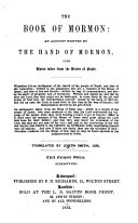 The book of Mormon, tr. by J. Smith, jun. 3rd Europ. ed