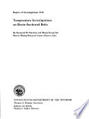 Temperature Investigations on Resin anchored Bolts Book PDF