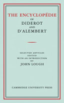 The Encyclop  die of Diderot and D Alembert Book