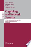 Cryptology and Network Security Book