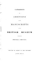 Catalogue of Additions to the Manuscripts