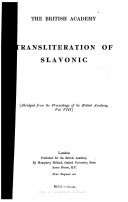Transliteration of Slavonic