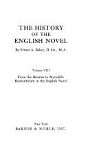 The History of the English Novel  From the Brontes to Meredith  Romanticism in the English novel