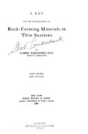 A Key for the Determination of Rock forming Minerals in Thin Sections