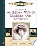 A to Z of American Women Leaders and Activists Book