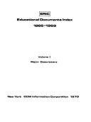 ERIC Educational Documents Index, 1966-1969: Major descriptors