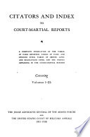 Citators and Index to Court martial Reports Book