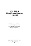 ARBA Guide to Library Science Literature  1970 1983