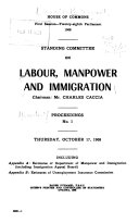 Minutes of Proceedings and Evidence of the Standing Committee on Labour, Manpower and Immigration