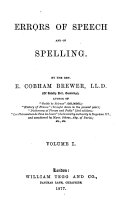 Read Pdf Errors of Speech and of Spelling
