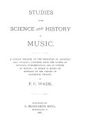 Studies in the Science and History of Music