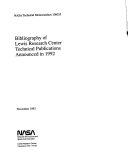 Bibliography of Lewis Research Center Technical Publications Announced in 1992