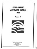 Environment Abstracts Annual 1989 Book