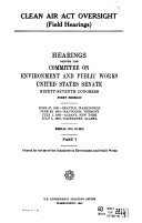 Clean Air Act Oversight (field Hearings)