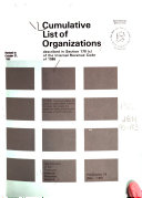 Cumulative List of Organizations Described in Section 170 (c) of the Internal Revenue Code of 1986