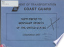 Supplement to Merchant Vessels of the United States