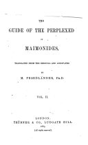 The Guide of the Perplexed of Maimonides