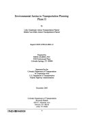 Environmental Justice in Transportation Planning Phase II