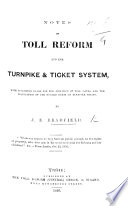 Notes on toll reform and the turnpike   ticket system