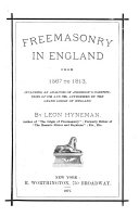 Freemasonry in England from 1567 to 1813