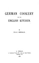 German Cookery for the English Kitchen