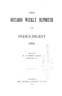 The Ontario Weekly Reporter and Index-digest