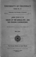 Grimm's Theory of the Origin of the Animal-epic and the Ensuing Controversy [...