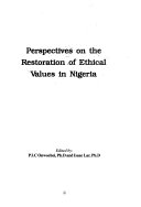 Perspectives on the Restoration of Ethical Values in Nigeria