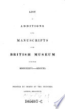 List of Additions to the Manuscripts in the British Museum  1841 45   1911 15  Catalogue of Additions to the Manuscripts in the British Museum  1916 20 Ff   British Museum  Catalogue of Additions to the Manuscripts   1836 40 Ff