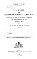 Tables Showing the Number of Criminal Offenders