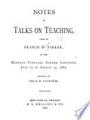 Notes of Talks on Teaching