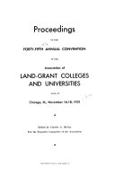 Proceedings of the     Annual Convention of the Association of Land Grant Colleges and Universities