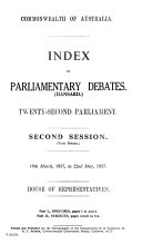 Parliamentary Debates, House of Representatives, Weekly Hansard