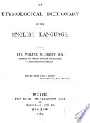 An Etymological Dictionary of the English Language Book