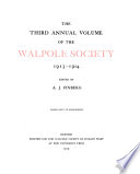 The     Annual Volume of the Walpole Society Book