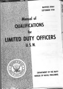 Manual of Qualifications for Limited Duty Officers, U.S.N.