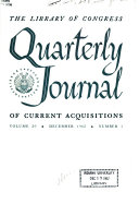 Quarterly Journal of Current Acquisitions