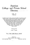 College and Private School Directory of the United States