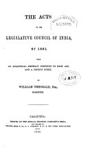 The Acts of the Legislative Council of India  of 1861