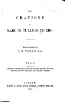 The Orations of Marcus Tullius Cicero: Orations for Quintius, Sextus Roscius, Quintus Roscius, against Quintus Cæcilius, and against Verres