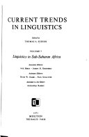 Current Trends in Linguistics: Linguistics in Sub-Saharan Africa