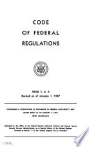 The Code of Federal Regulations of the United States of America Book