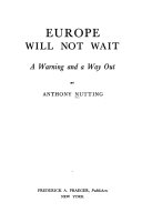 Europe Will Not Wait Book