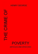 The Crime of Poverty  Speeches and Articles