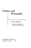Culture and Personality Book