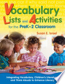 Vocabulary Lists and Activities for the PreK 2 Classroom