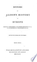 Epitome of Alison s History of Europe