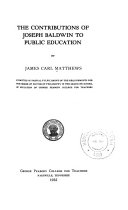 The Contributions of Joseph Baldwin to Public Education