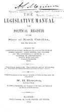 The Legislative Manual and Political Register of the State of North Carolina