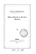 Fellowship  letters addressed to my sister mourners  by lady E  Eastlake  